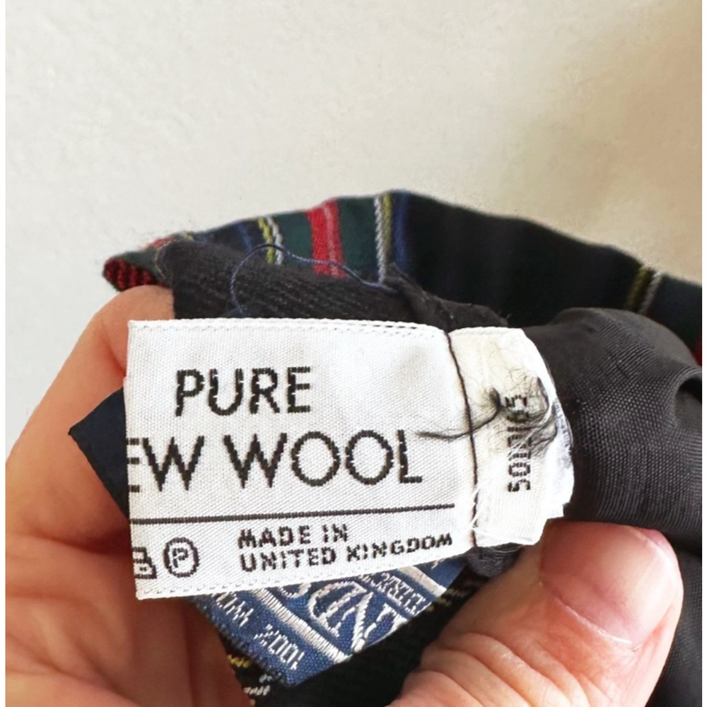 VTG Land's End 100% Wool Tartan Plaid Skirt 8 Made In England Preppy Academia - Picture 6 of 9